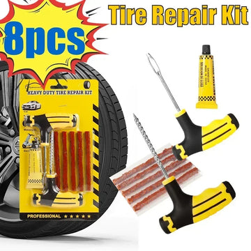 Car Tire Repair Tool Kit with Rubber Strips